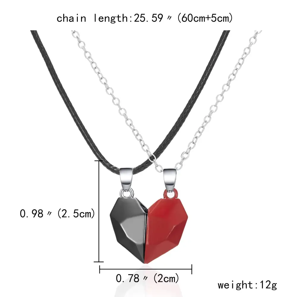 Magnetic Heart Couple Necklace (2 Pcs Set) — 6