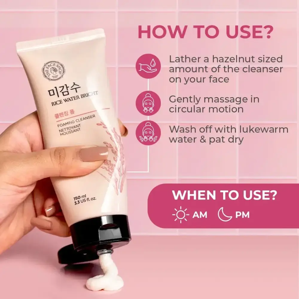 The Face Shop Rice Water Bright Foaming Cleanser (100 ml) — 2