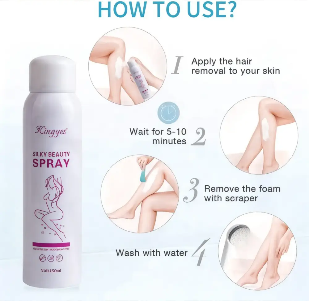 Kingyes Silky Beauty Hair Removal Spray (150ml) — 4